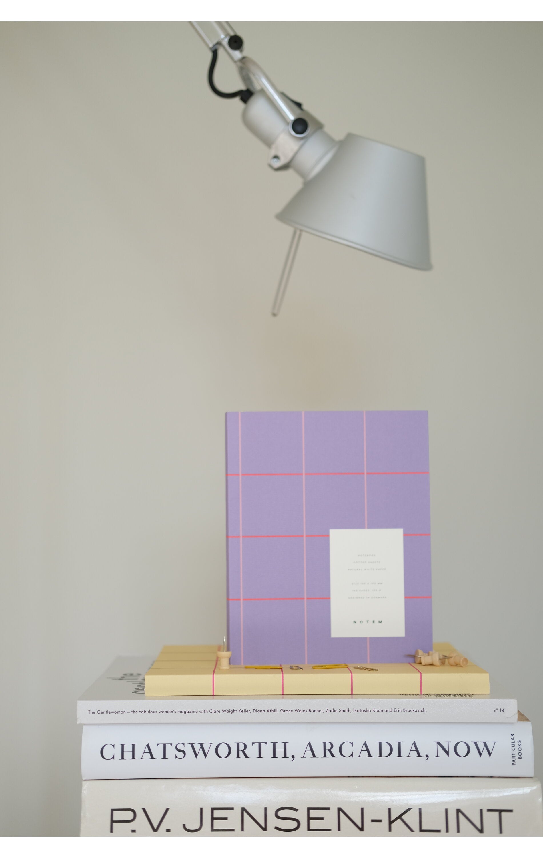 UMA Flat Lay notesbog, large - Yellow check